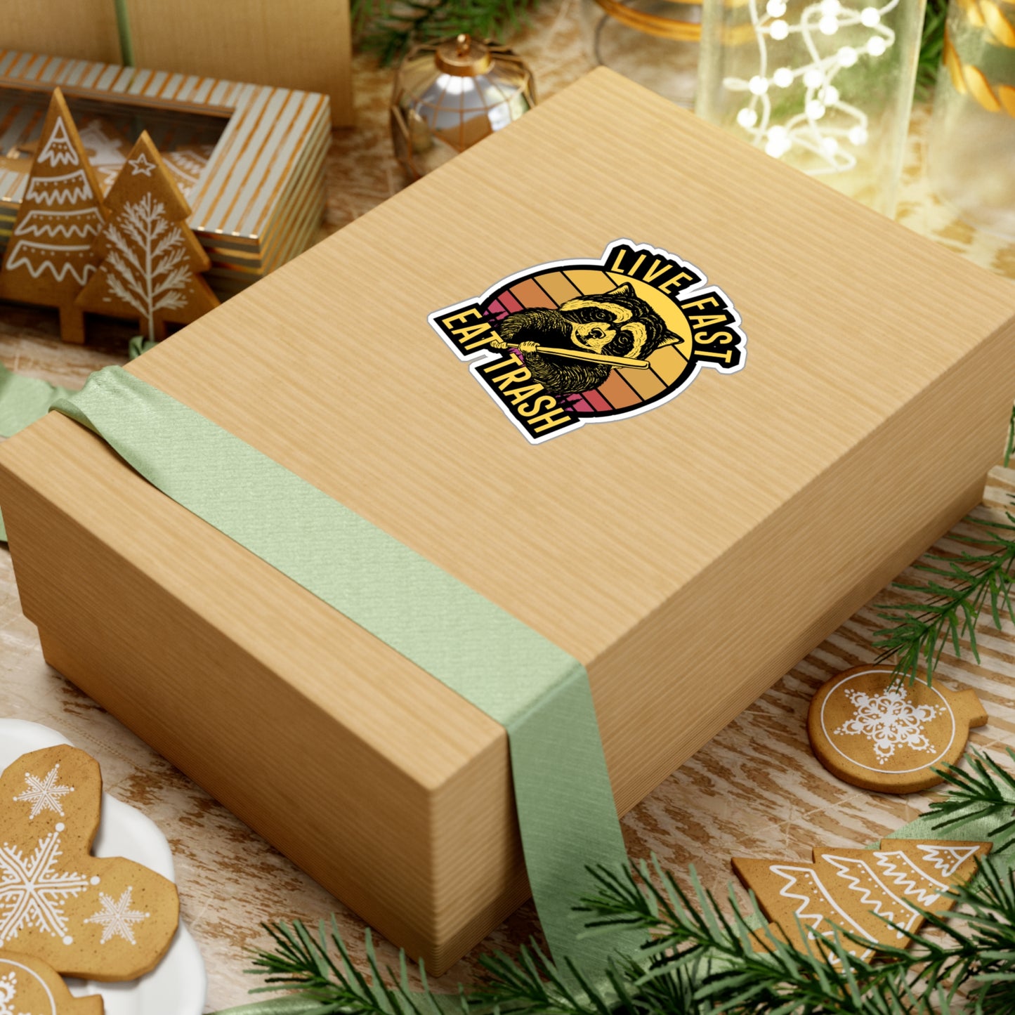 Live Fast Eat Trash - Camping Sticker for Wall, Laptop, Window, Truck, Car Camping Gift Vinyl Camping ground Decal Sticker