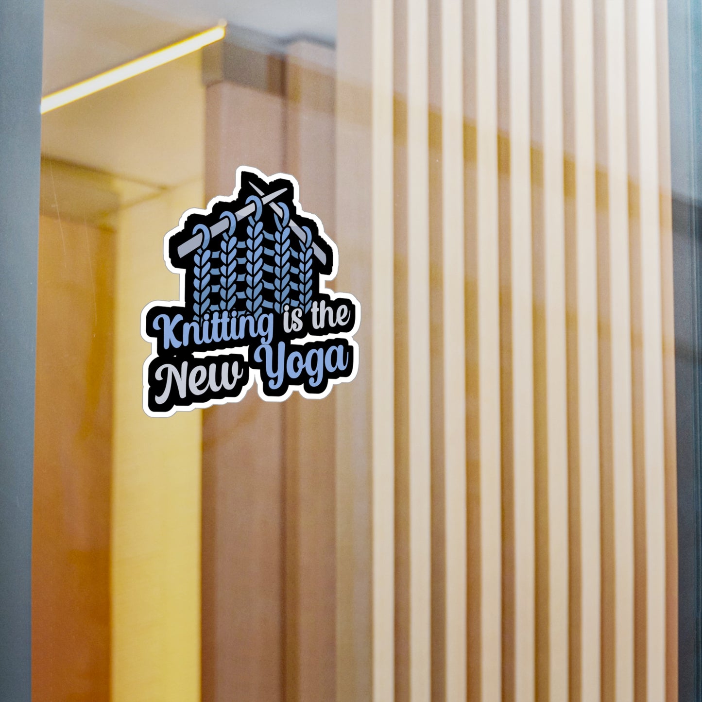 Knitting is the new Yoga - Crocheting Sticker for Wall, Laptop, Window, Truck, Car Crocheting Gift Vinyl Crocheter Decal Sticker