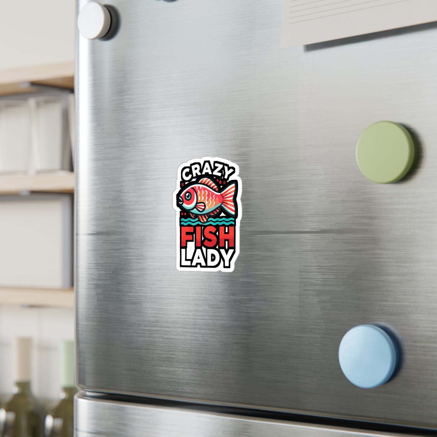 Crazy Fish Lady - Aquarist Sticker for Window Laptop Sticker. Water Bottle Sticker, Vinyl Aquarium Decal - Aquarist Gift