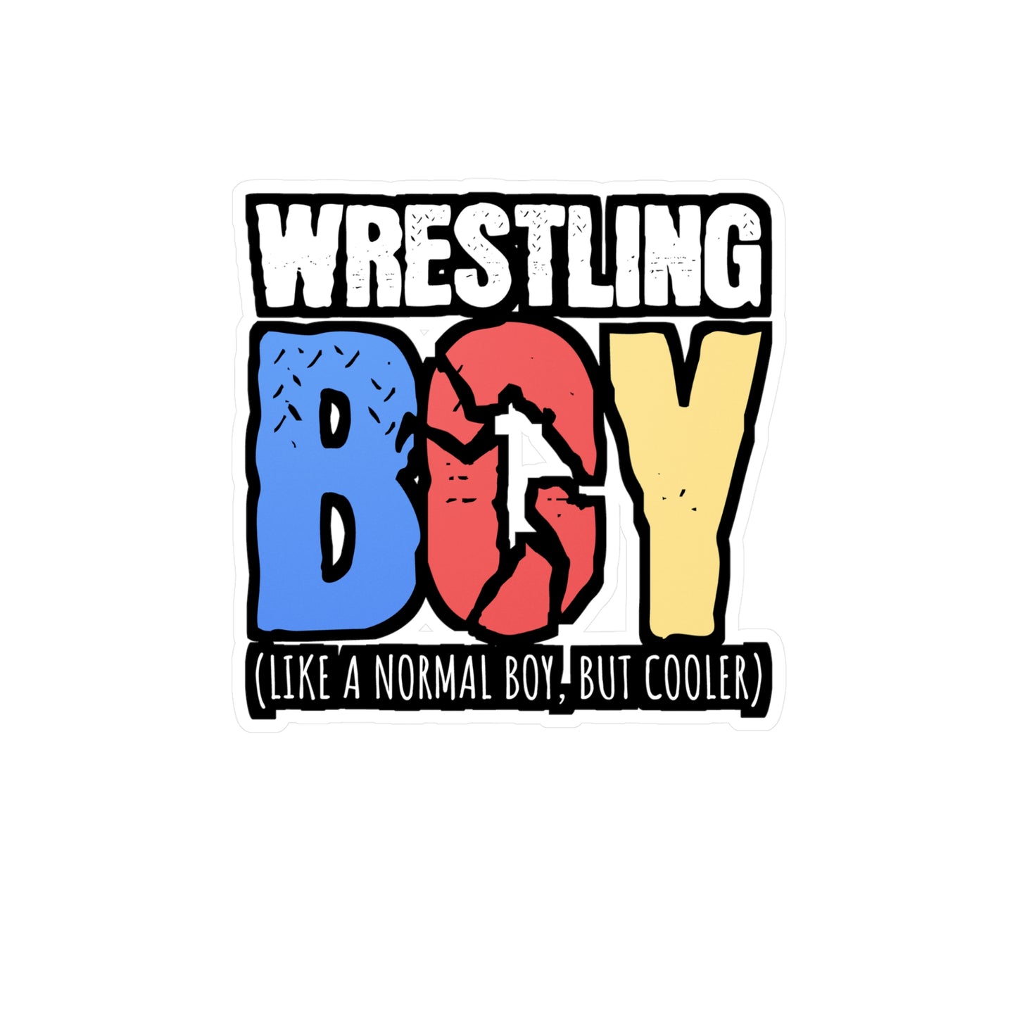 Wrestling Boy - Wrestle Sticker for Car Window Laptop Sticker. Water Bottle Sticker, Vinyl Wrestling Decal, Offense Sticker - Wrestle Gift