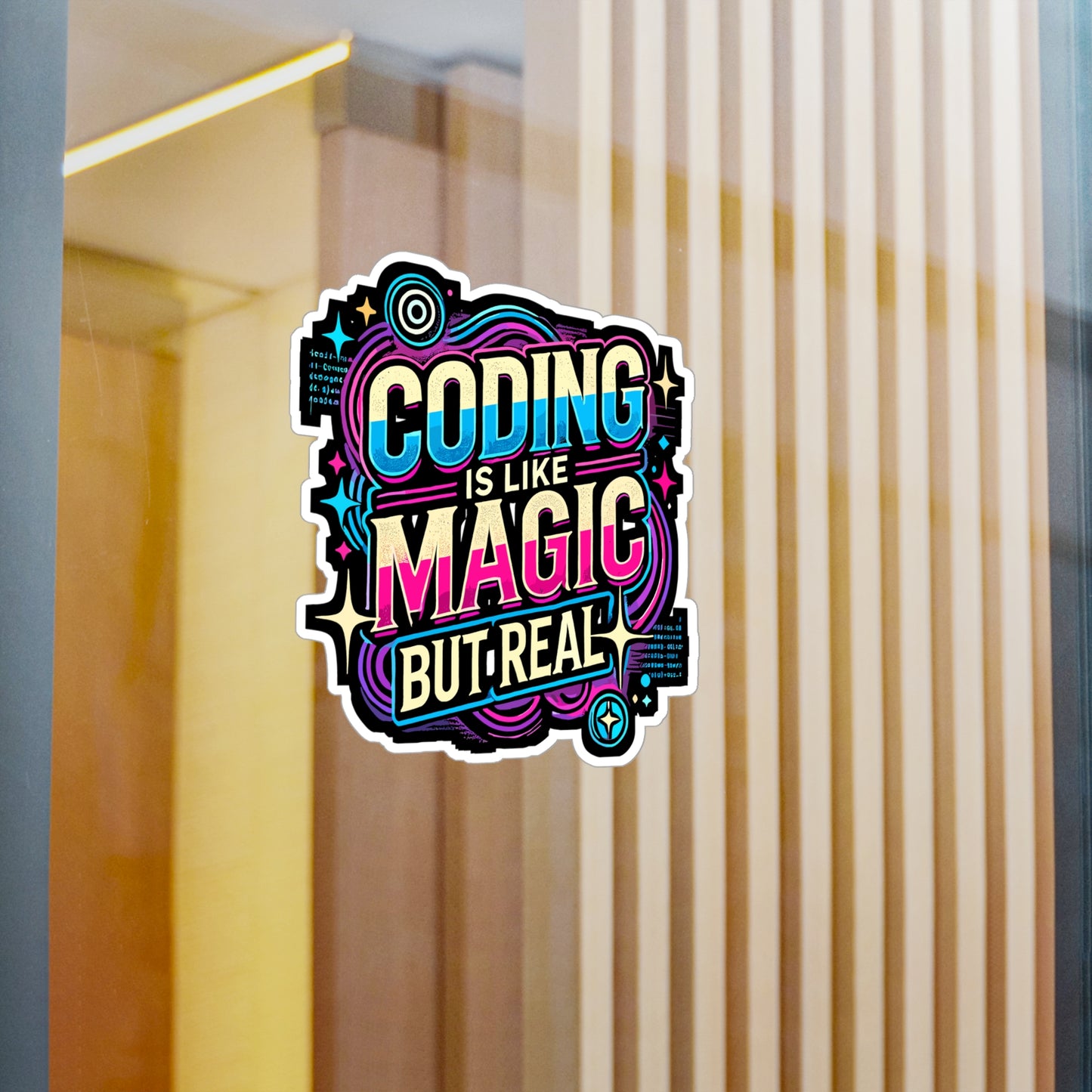 Coding Is Like Magic But Real - Coding Sticker for Laptop Sticker. Water Bottle Sticker, Vinyl Magic design Decal - Coding Gift