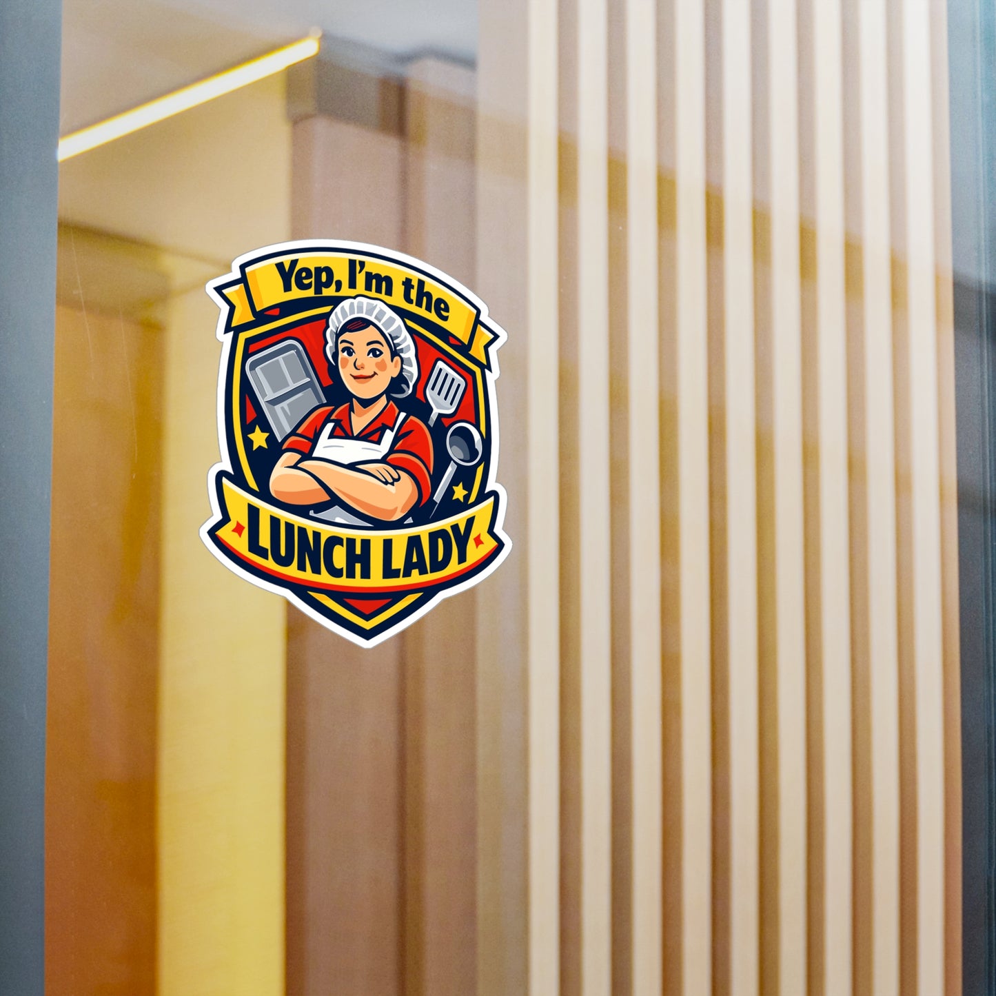 Lunch Lady Sticker Yep, I'm the Lunch Lady Funny School Canteen Vinyl Waterproof Decals for Laptop Water Bottle