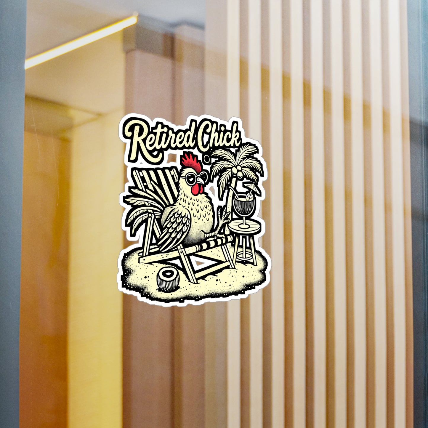 Retired Chick Vinyl Decal for Car, Laptop & Water Bottle | Funny Grandma Gift Sticker