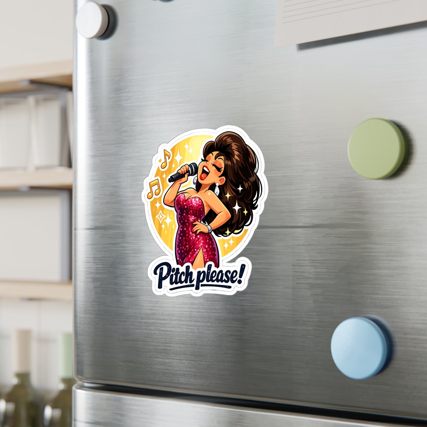 Karaoke Sticker Pitch Please Funny Music Beer Vibe Vinyl Waterproof Decals for Laptop Water Bottle