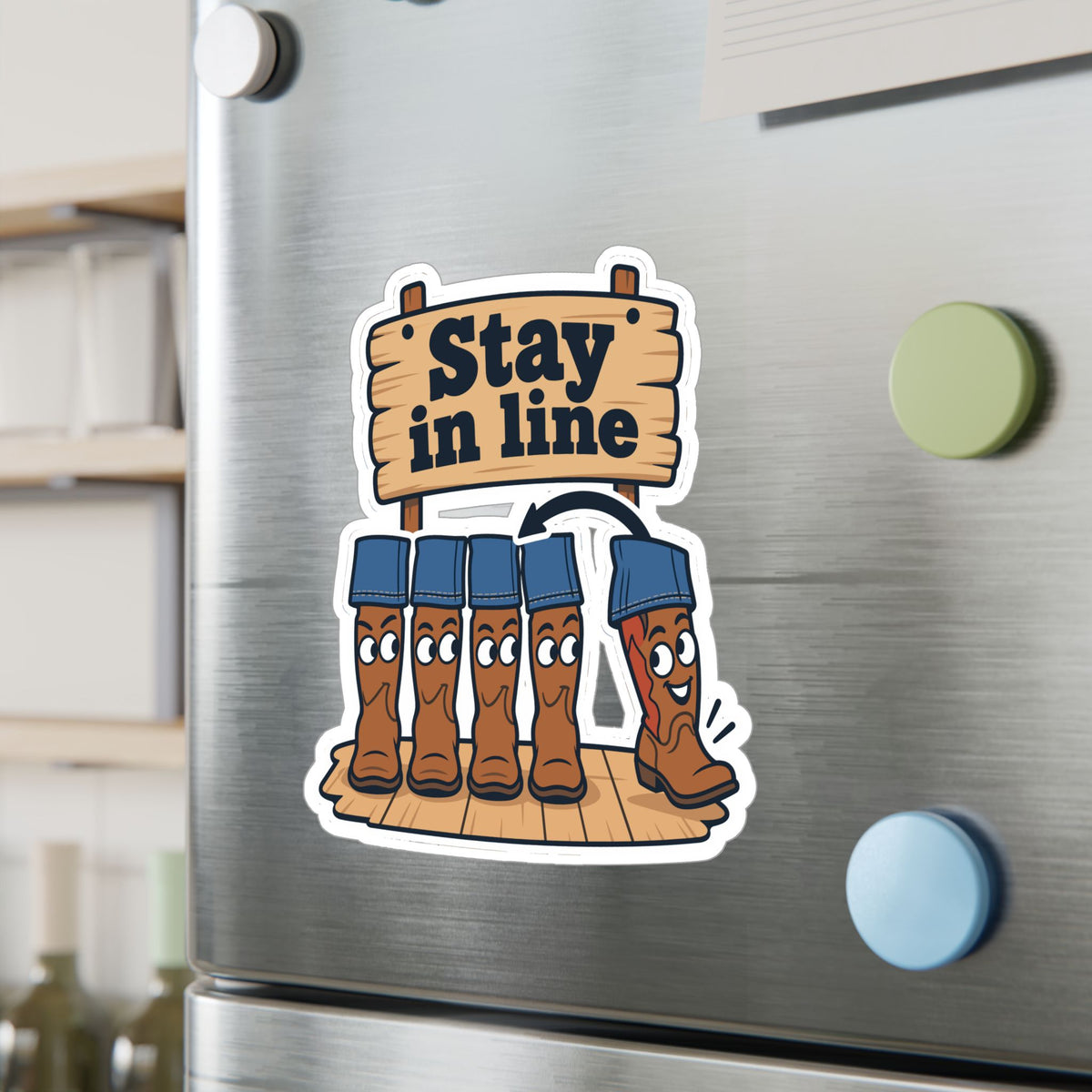 Line Dance Sticker - Stay in Line Design for Country Dancers, Western Decals for Laptop and Water Bottle