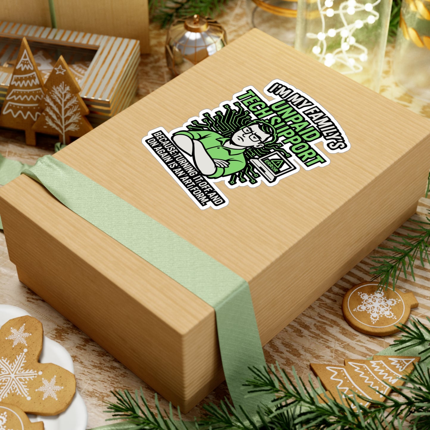 I'm My Family's Unpaid Tech Support – Funny Computer Sticker for Laptop or Water Bottle | IT Nerd Gift Vinyl Decal