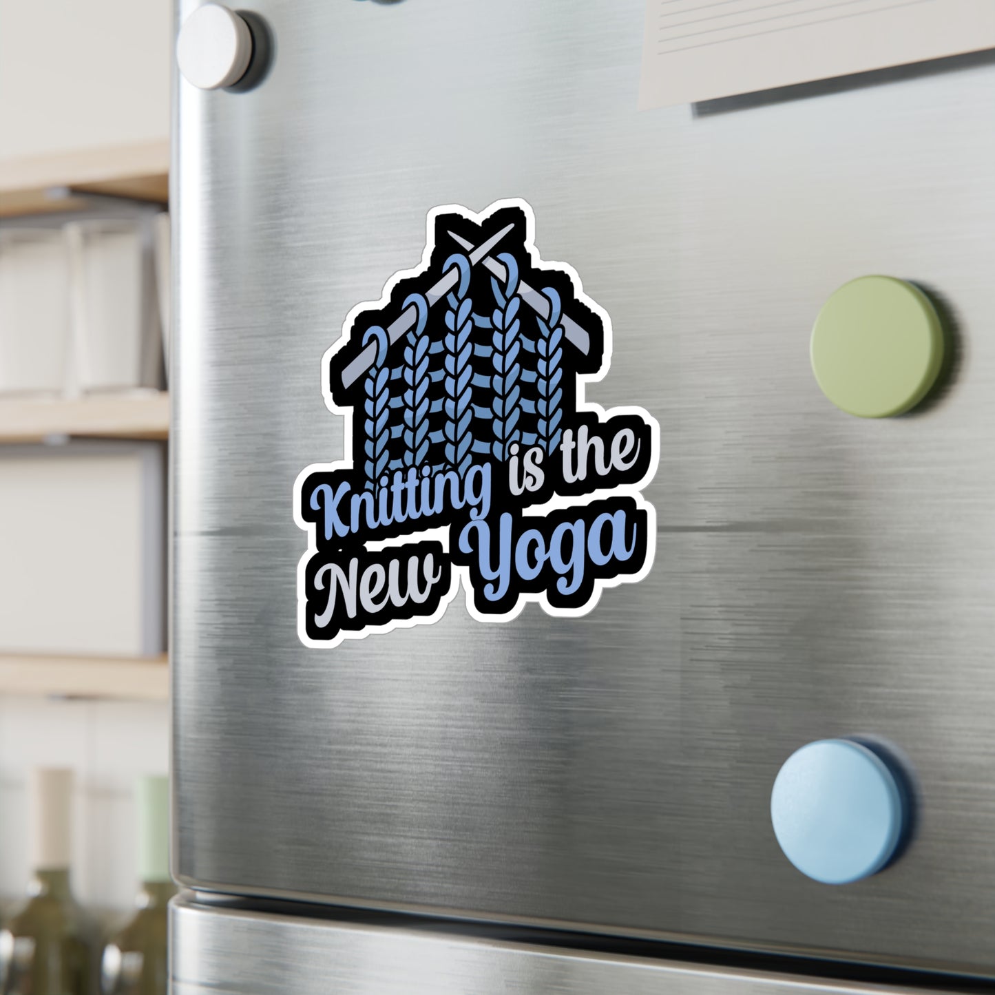 Knitting is the new Yoga - Crocheting Sticker for Wall, Laptop, Window, Truck, Car Crocheting Gift Vinyl Crocheter Decal Sticker