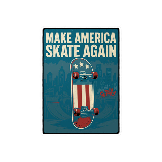 Make America Skate Again - Skateboarding Sticker for Laptop, Water Bottle, Teens & Skater Gifts