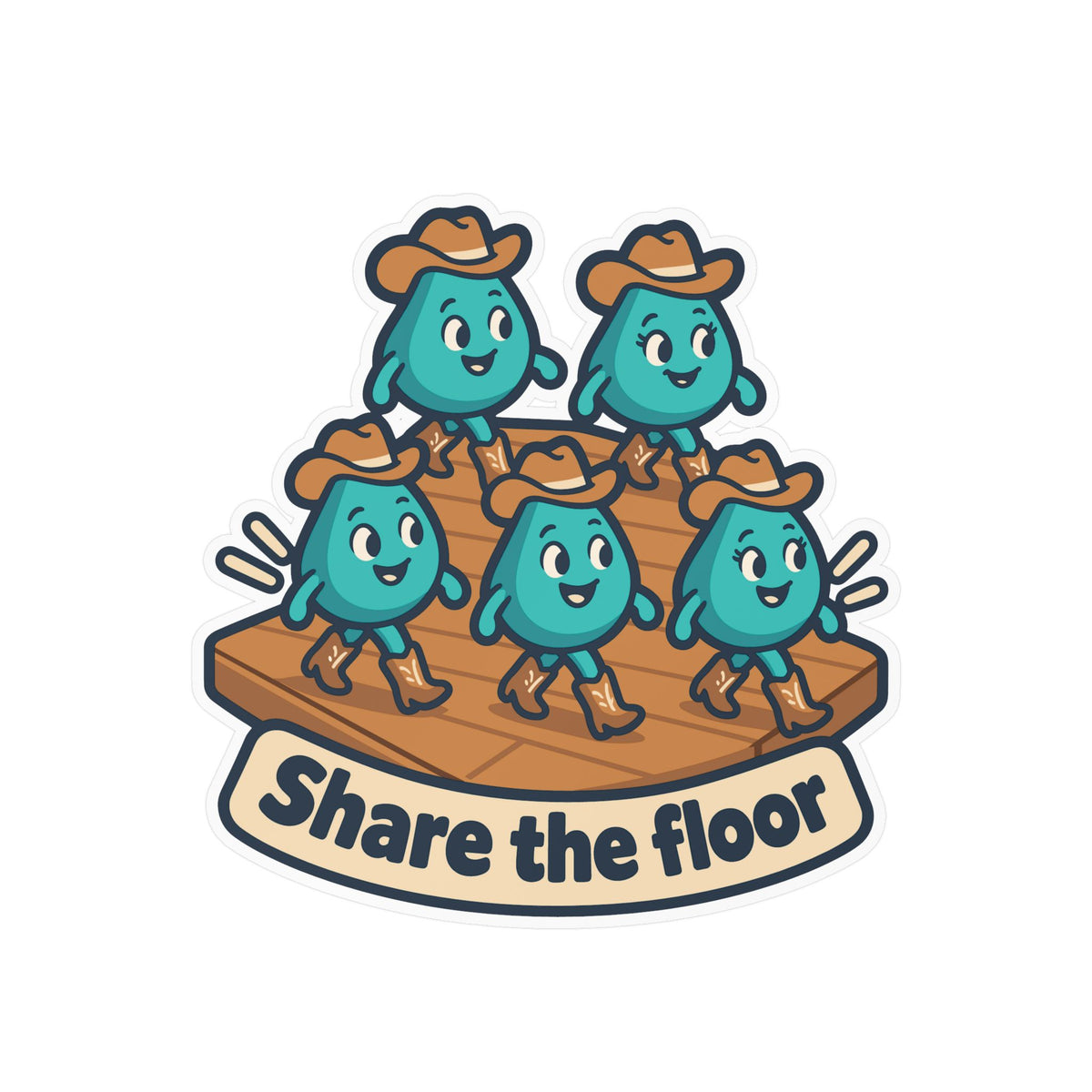 Line Dance Sticker - Share the Floor, Western Decals for Country-Life Dancers, Laptop and Water Bottle