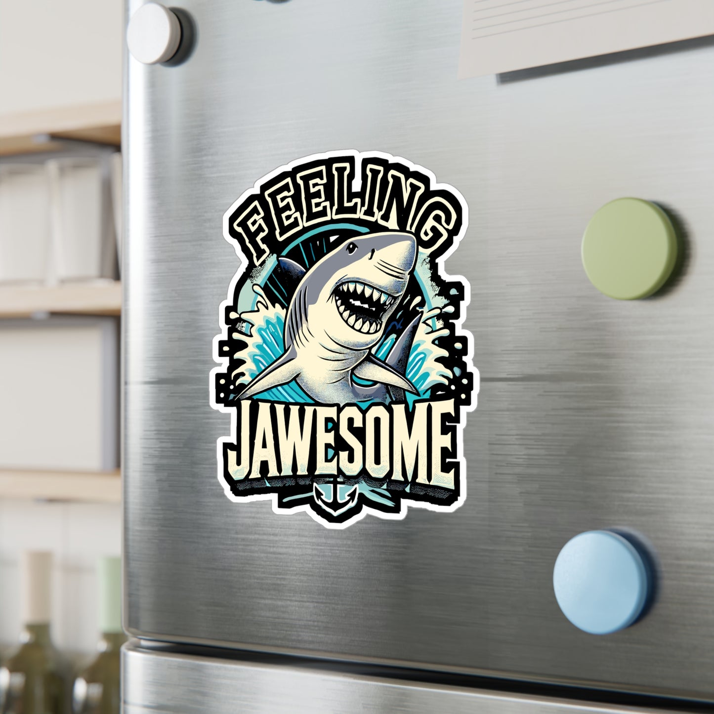 Feeling Jawesome - Shark Sticker for Car Window Laptop Sticker. Water Bottle Sticker, Vinyl Ocean Decal, Beach Sticker - Shark Gift