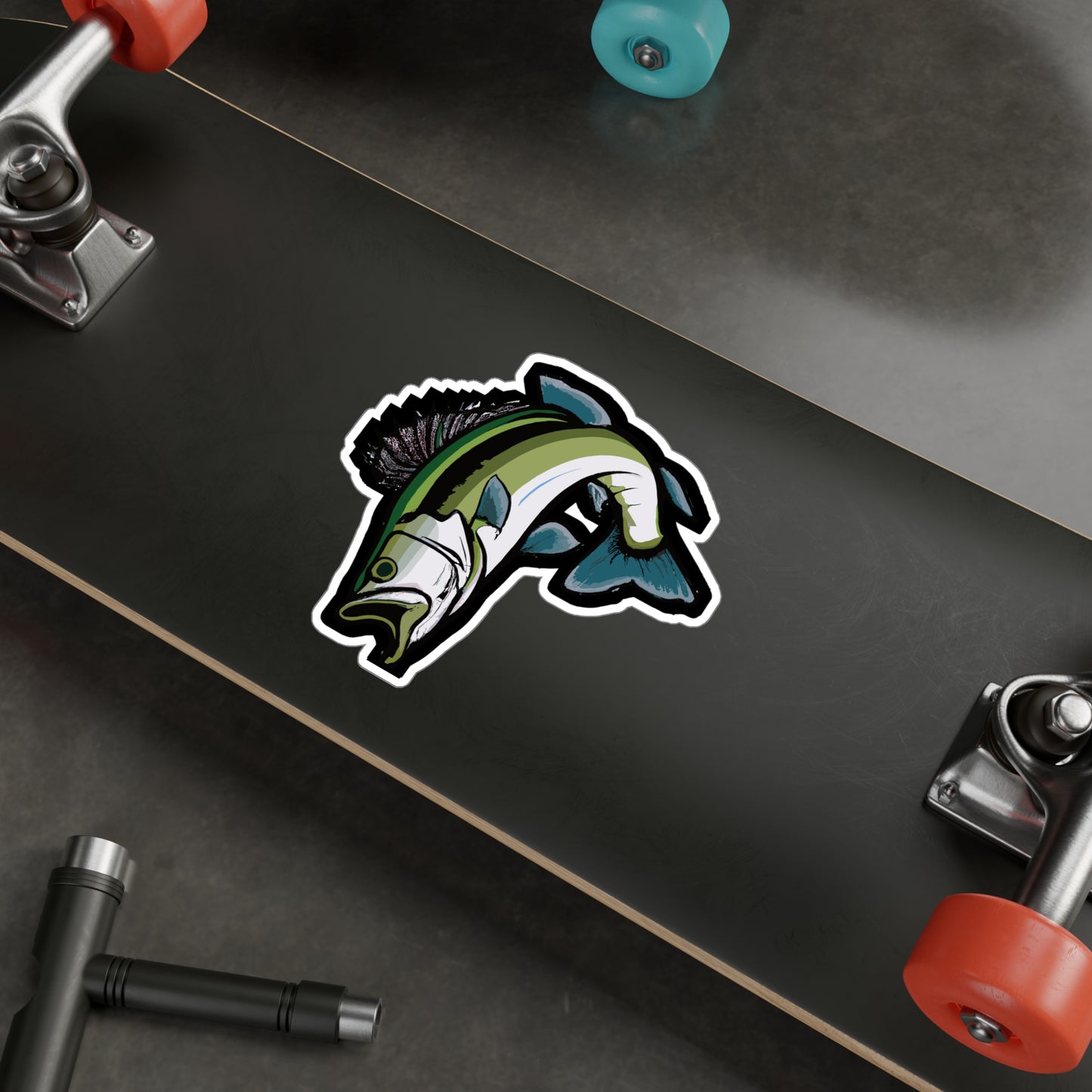 Jumping Bass Fish - Bass Sticker for Car Window Laptop Sticker. Water Bottle Sticker, Vinyl Fishing Decal, Aquatic Sticker - Bass Gift