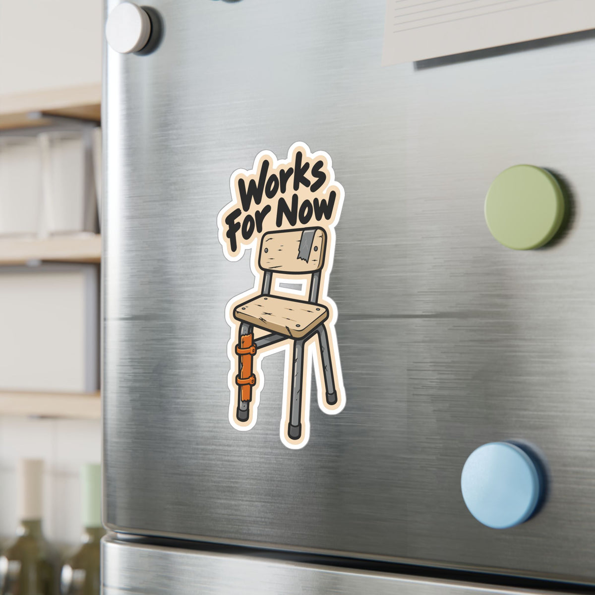 Upcycling Sticker – Works For Now Art for Sustainability and Recycling Fans, Decals for Laptop or Water Bottle