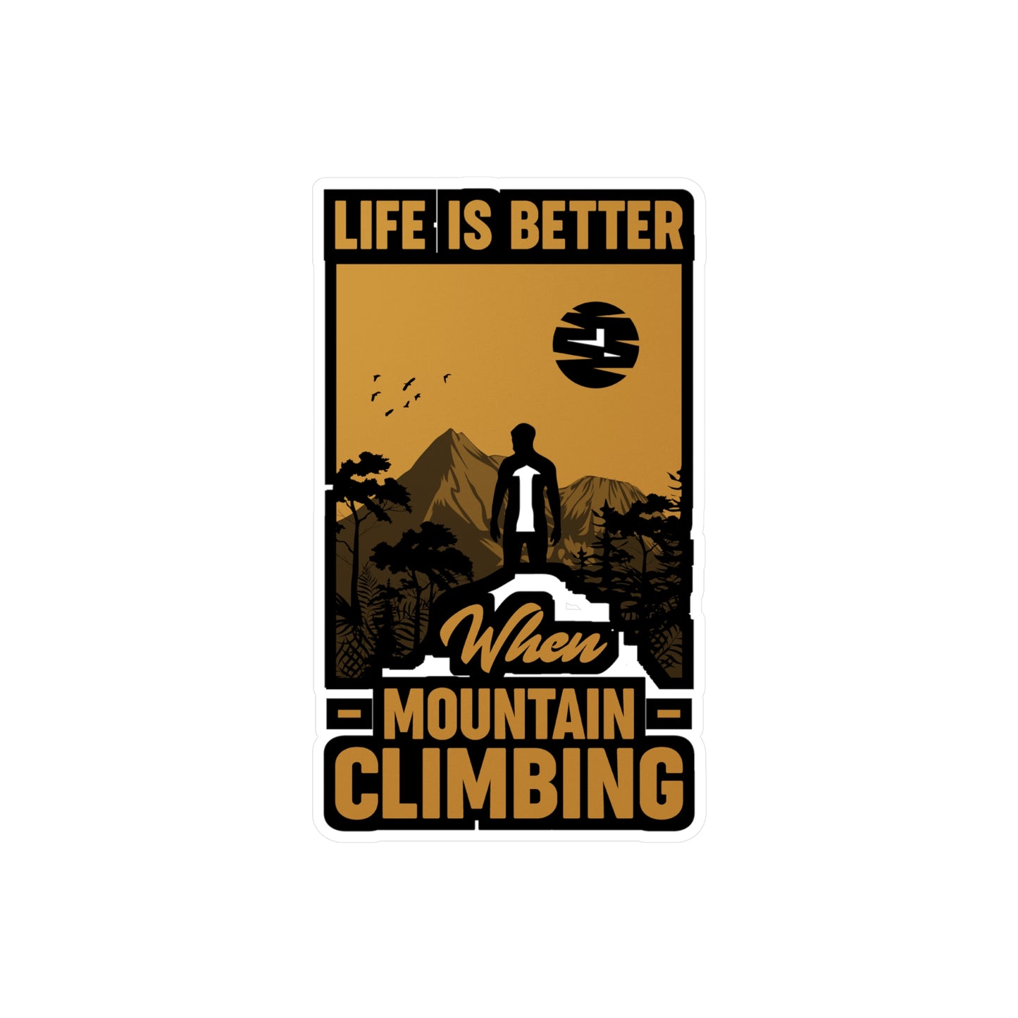 Rock Climbing Mountain Climber Bouldering  - Climbing Sticker for Laptop Sticker. Water Bottle Sticker, Vinyl Climber Decal - Climbing Gift