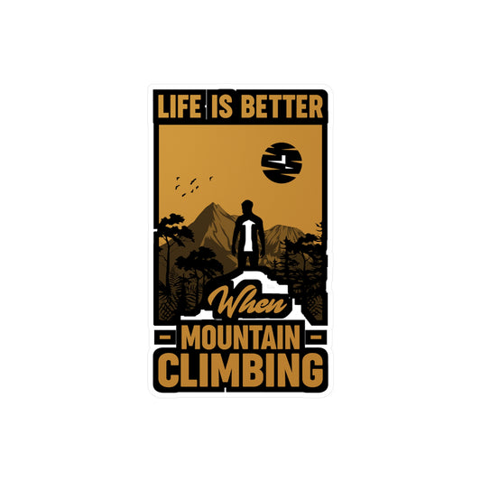 Rock Climbing Mountain Climber Bouldering  - Climbing Sticker for Laptop Sticker. Water Bottle Sticker, Vinyl Climber Decal - Climbing Gift