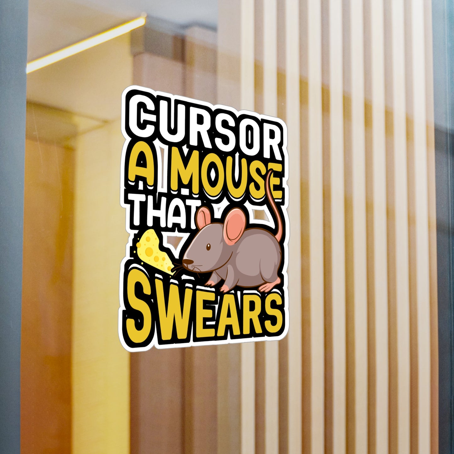 Cursor A Mouse That Swears - Rat Sticker for Car Window Laptop Sticker. Water Bottle Sticker, Vinyl Rats Decal, Pet Sticker - Rat Gift