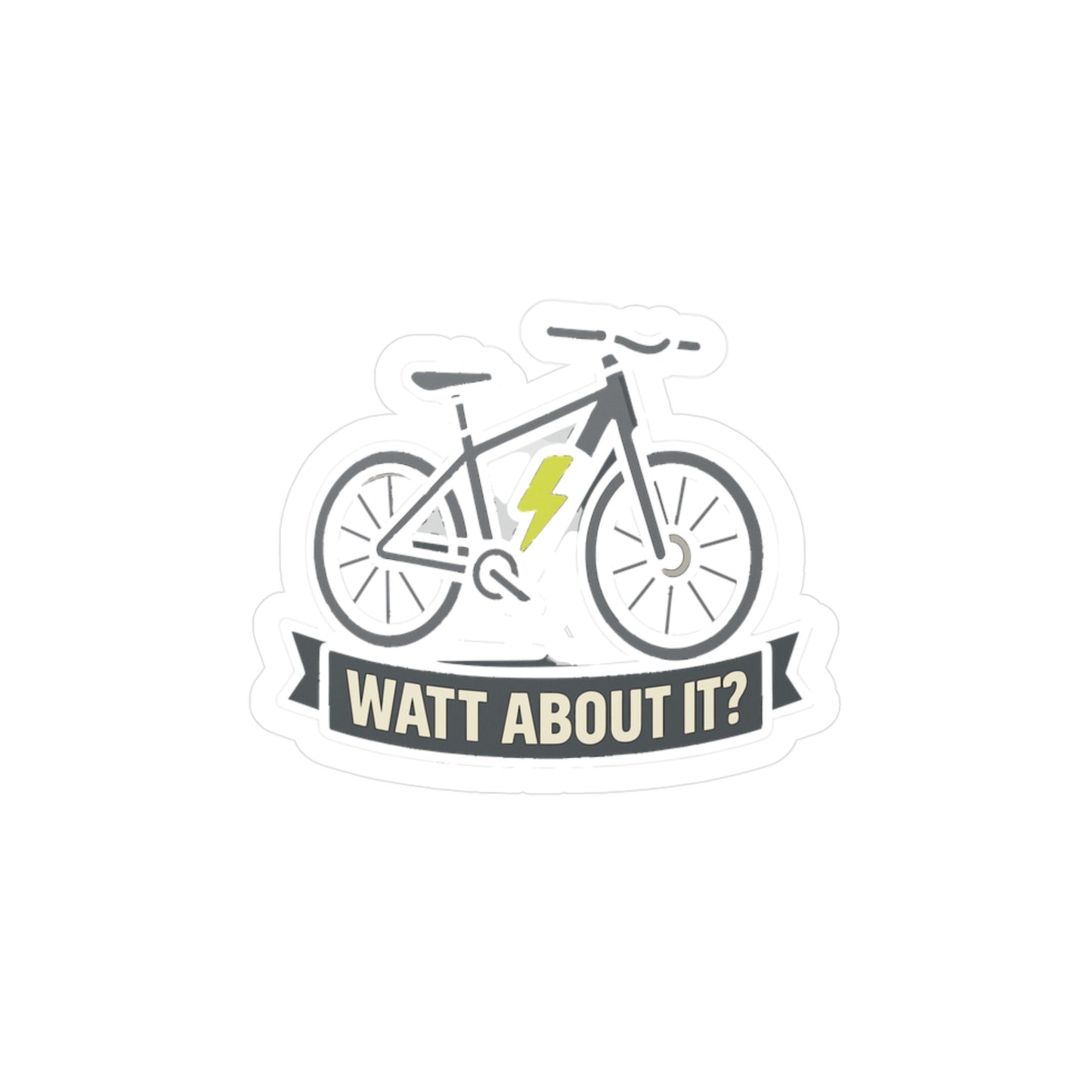 E-bike Sticker "Watt About It" Neon Lightning Vector Decals, Waterproof Vinyl for Laptop, Water Bottle, Unique Electric Bike Accessory