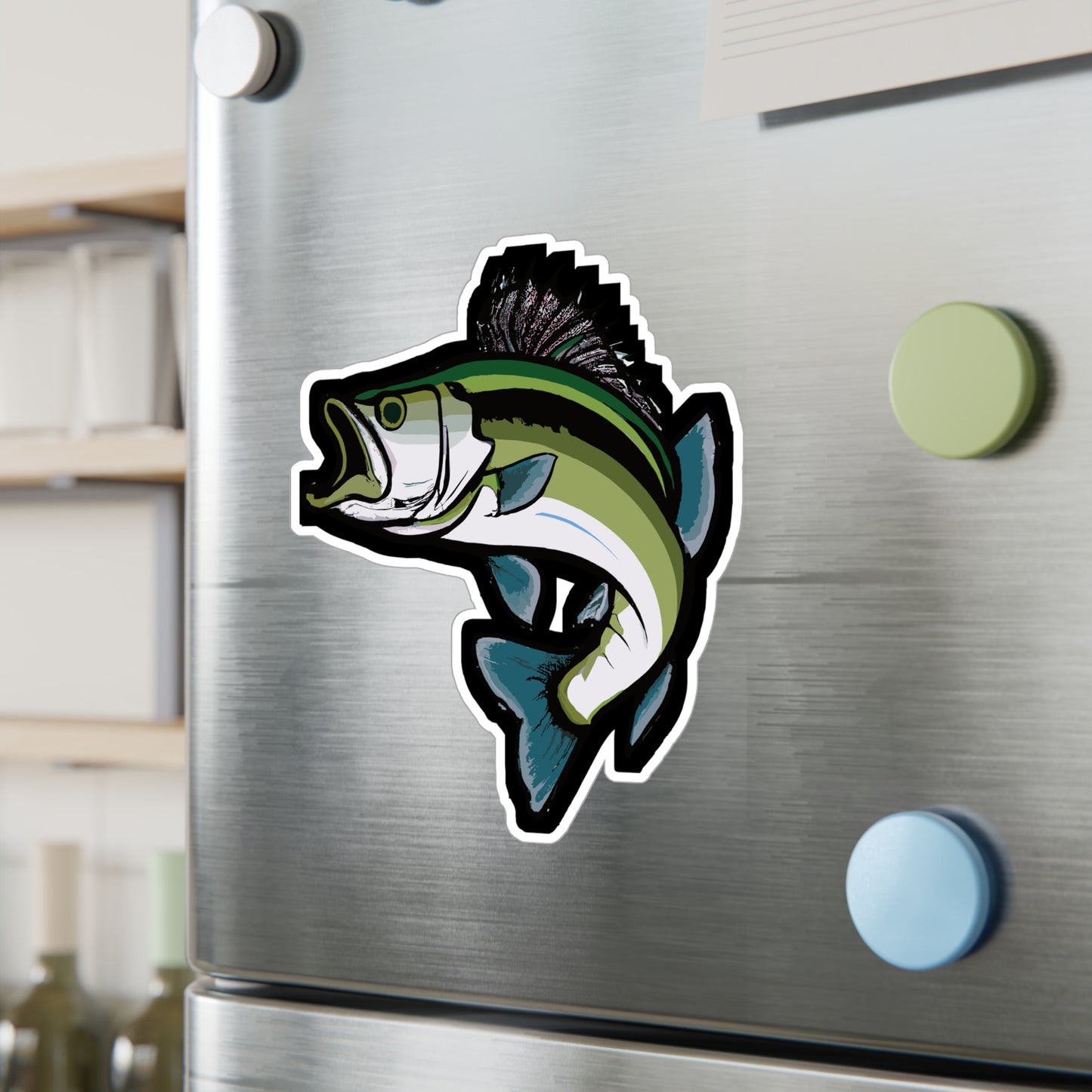 Jumping Bass Fish - Bass Sticker for Car Window Laptop Sticker. Water Bottle Sticker, Vinyl Fishing Decal, Aquatic Sticker - Bass Gift