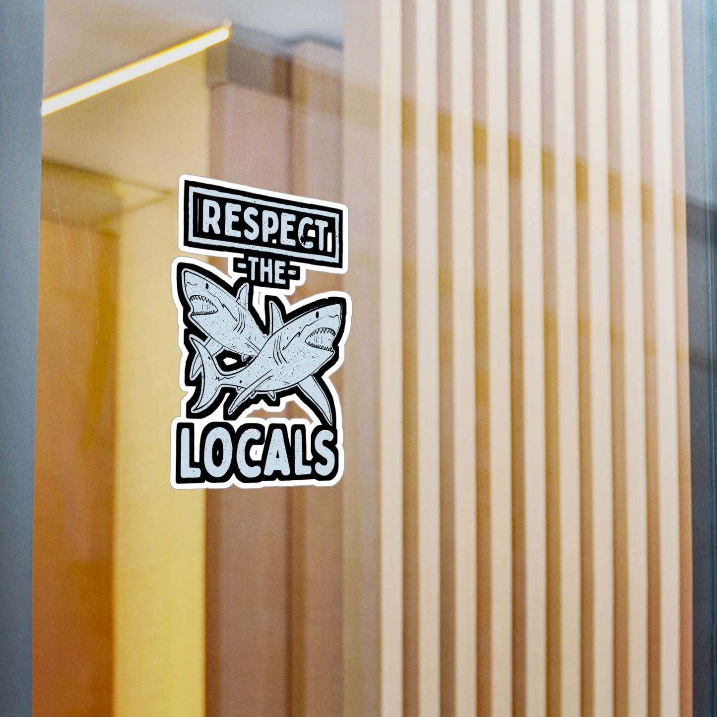 Respect The Locals - Scuba-diving Sticker for Laptop Sticker. Water Bottle Sticker, Vinyl Shark Decal - Scuba-diving Gift