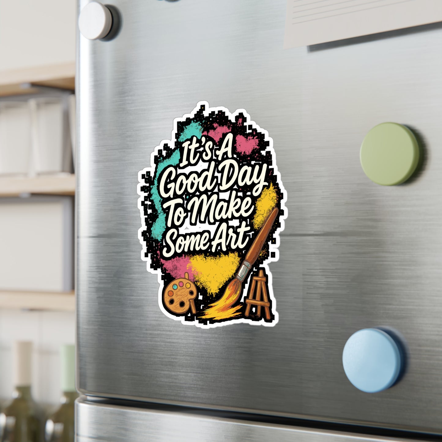 Painter Sticker - "It's A Good Day To Make Some Art" Art Teacher, Artist Decal for Laptop, Water Bottle, Waterproof Vinyl Painting Stickers