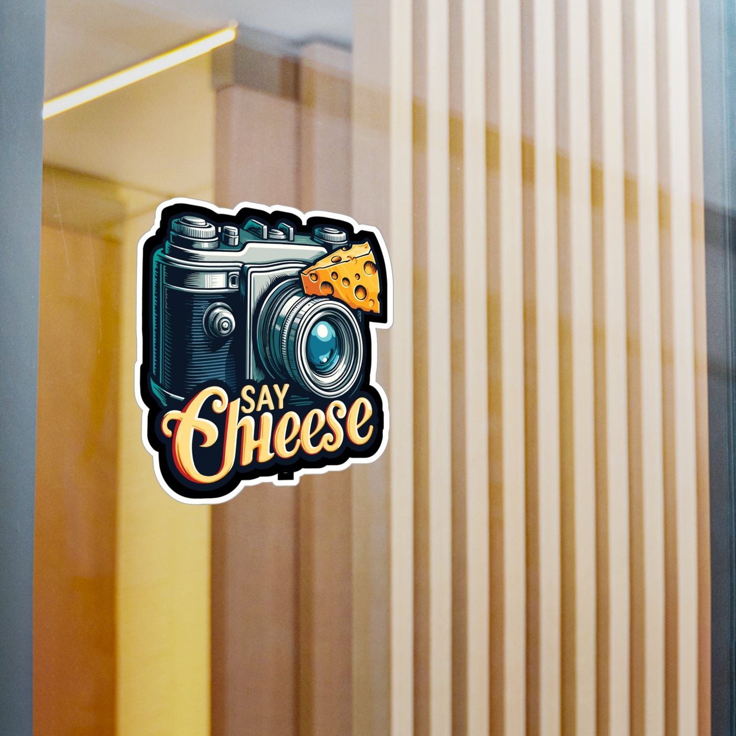 Say Cheese - Camera Sticker for Car Window Laptop Sticker. Water Bottle Sticker, Vinyl Cheese Decal, Photography Sticker - Camera Gift