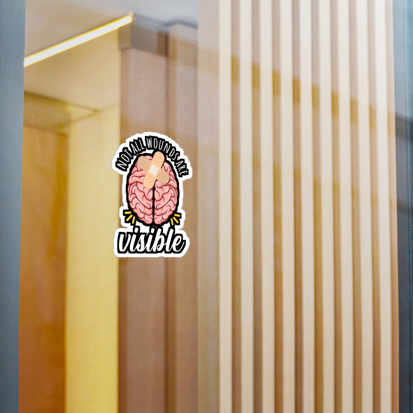 Not All Wounds Are Visible - Brain-surgery Sticker for Laptop Sticker. Water Bottle Sticker, Vinyl Skull Decal - Brain-surgery Gift