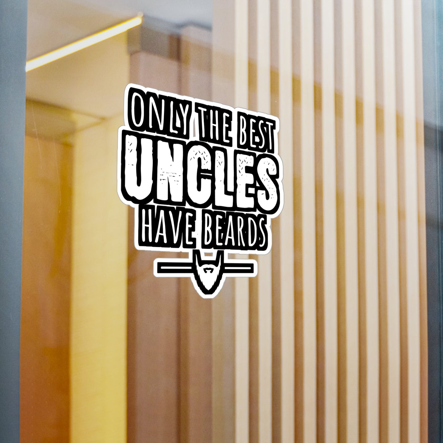 Only The Best Uncles Have Beards - Beard Sticker for Laptop Sticker. Water Bottle Sticker, Vinyl Bearded Decal - Beard Gift