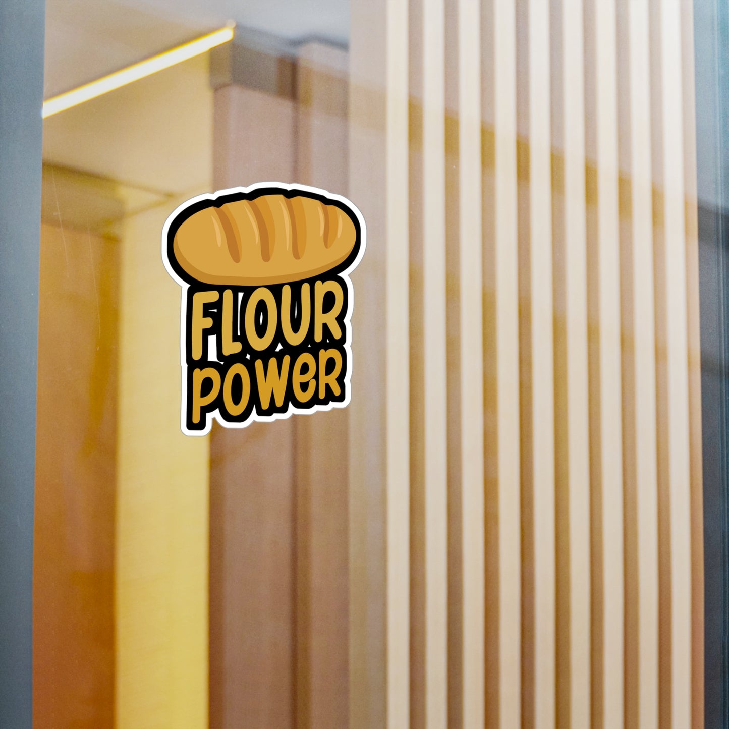 Flour power - Baker Sticker for Laptop, Wall, Window, Truck, Car Baker Gift Vinyl Bread lover Decal Sticker