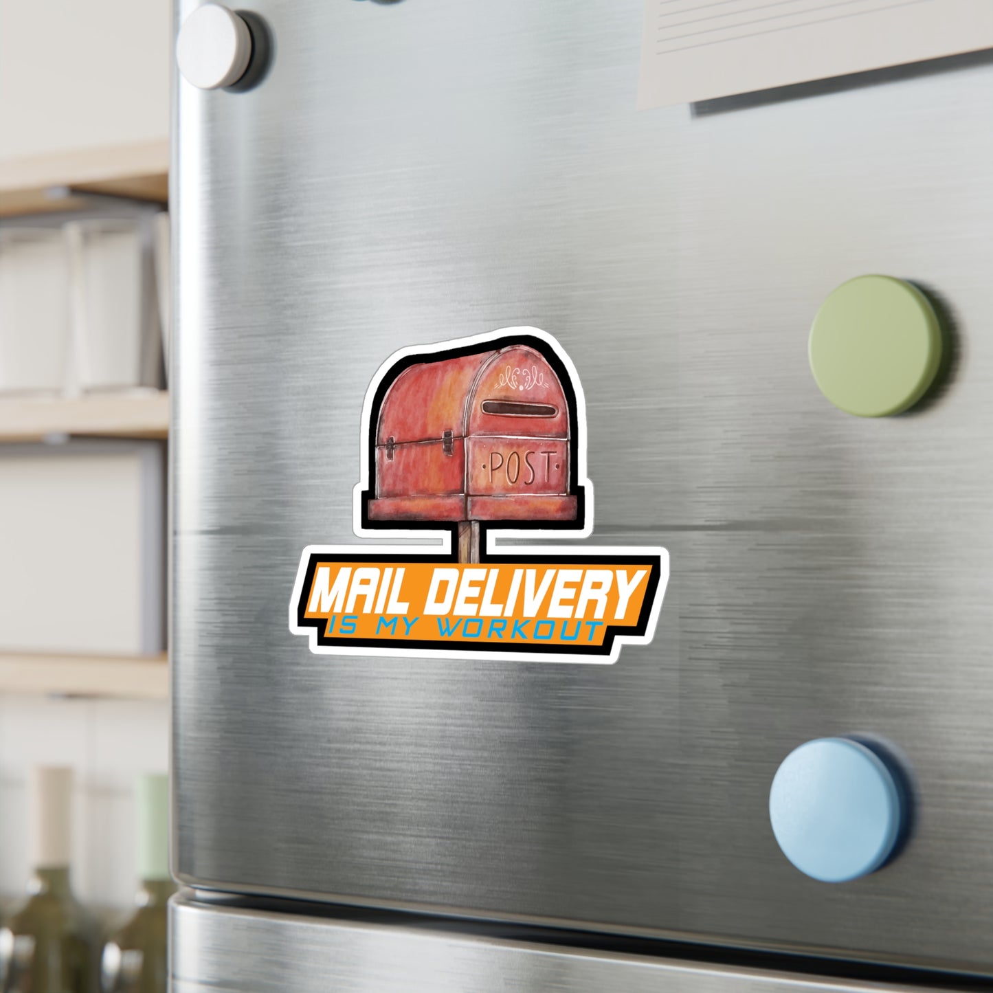 Mail delivery is my workout - Postman Sticker for Laptop Sticker. Water Bottle Sticker, Vinyl Worker Decal - Postman Gift