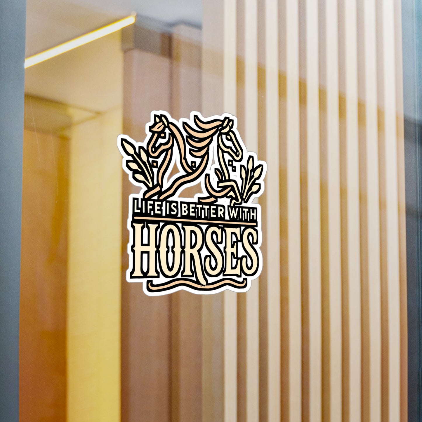 Life Is Better With Horses – Horse Sticker for Laptop or Water Bottle | Vinyl Equestrian Decal, Horse Lover Gift
