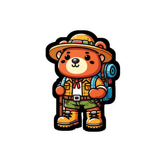 Hiking Bear - Bear Sticker for Car Window Laptop Sticker. Water Bottle Sticker, Vinyl Hiking Decal, Adventure Sticker - Bear Gift
