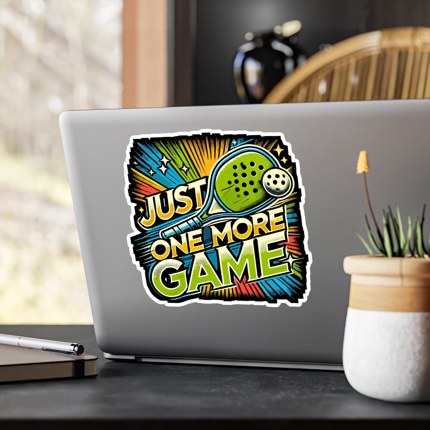 Just One More Game - Pickleball Sticker for Laptop Sticker. Water Bottle Sticker, Vinyl Dink Decal - Pickleball Gift