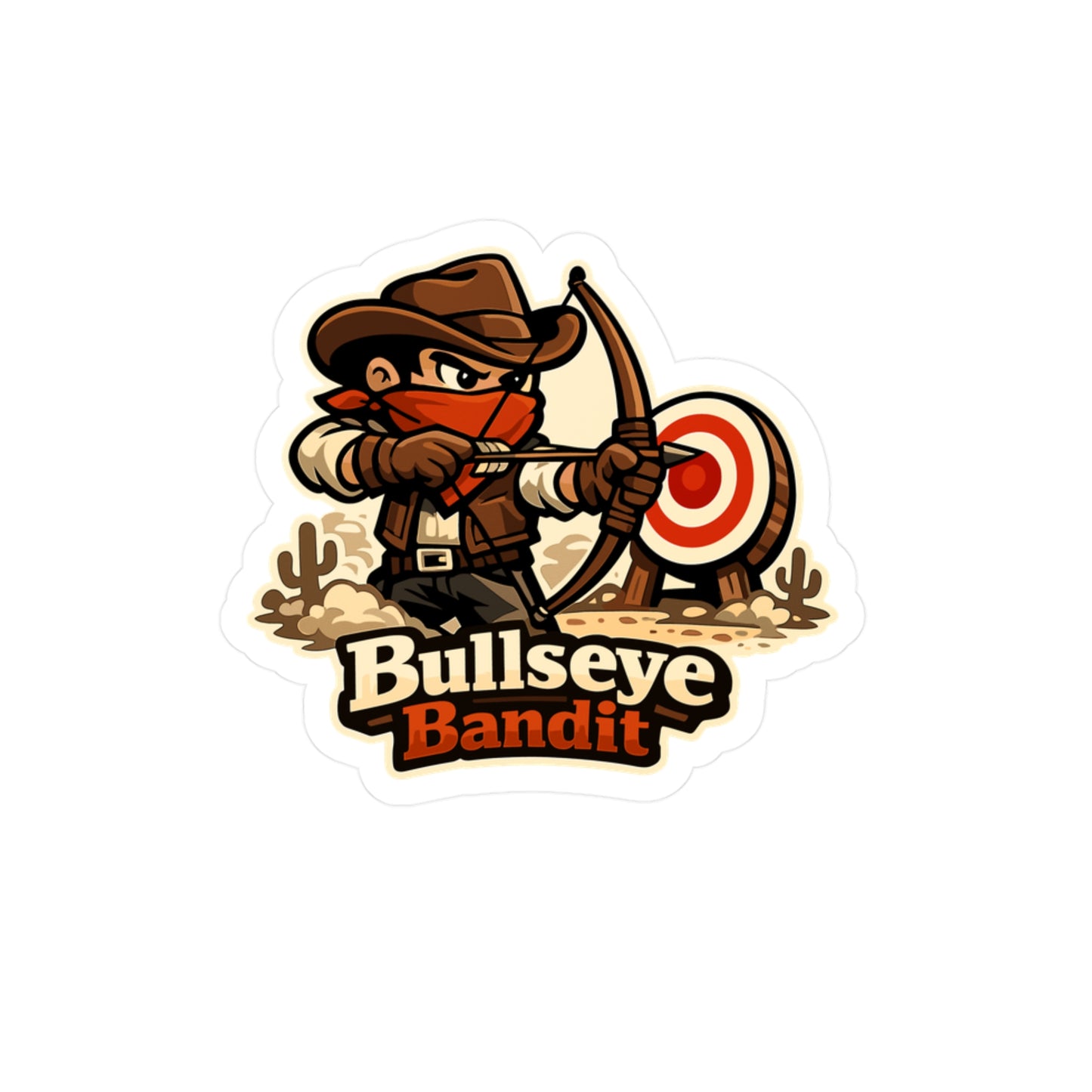 Archery Sticker Bullseye Bandit Vinyl Waterproof Decals for Laptop Water Bottle, Archer Hunting Shoot Design