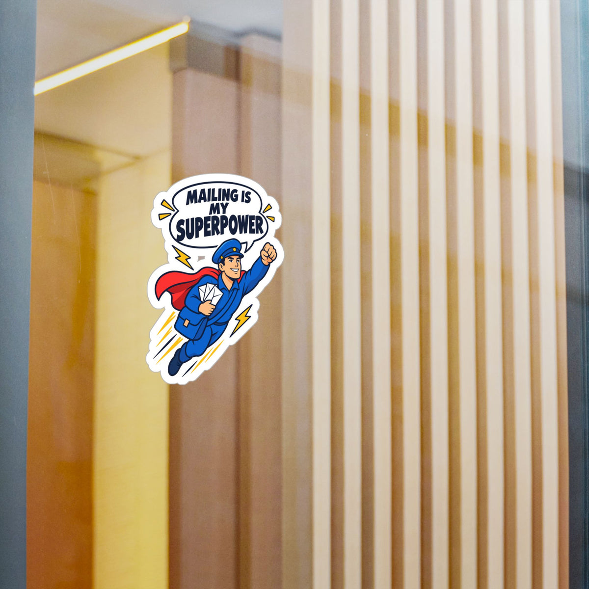 Postal Worker Sticker, "Mailing is My Superpower" Decals for Laptop, Water Bottle, Waterproof Vinyl Gift