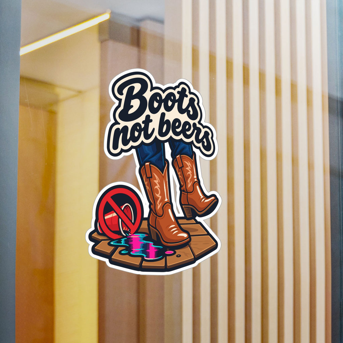 Line Dance Sticker – Boots Not Beers Design for the Country-Life Dancer, Western Decals for Laptop or Water Bottle