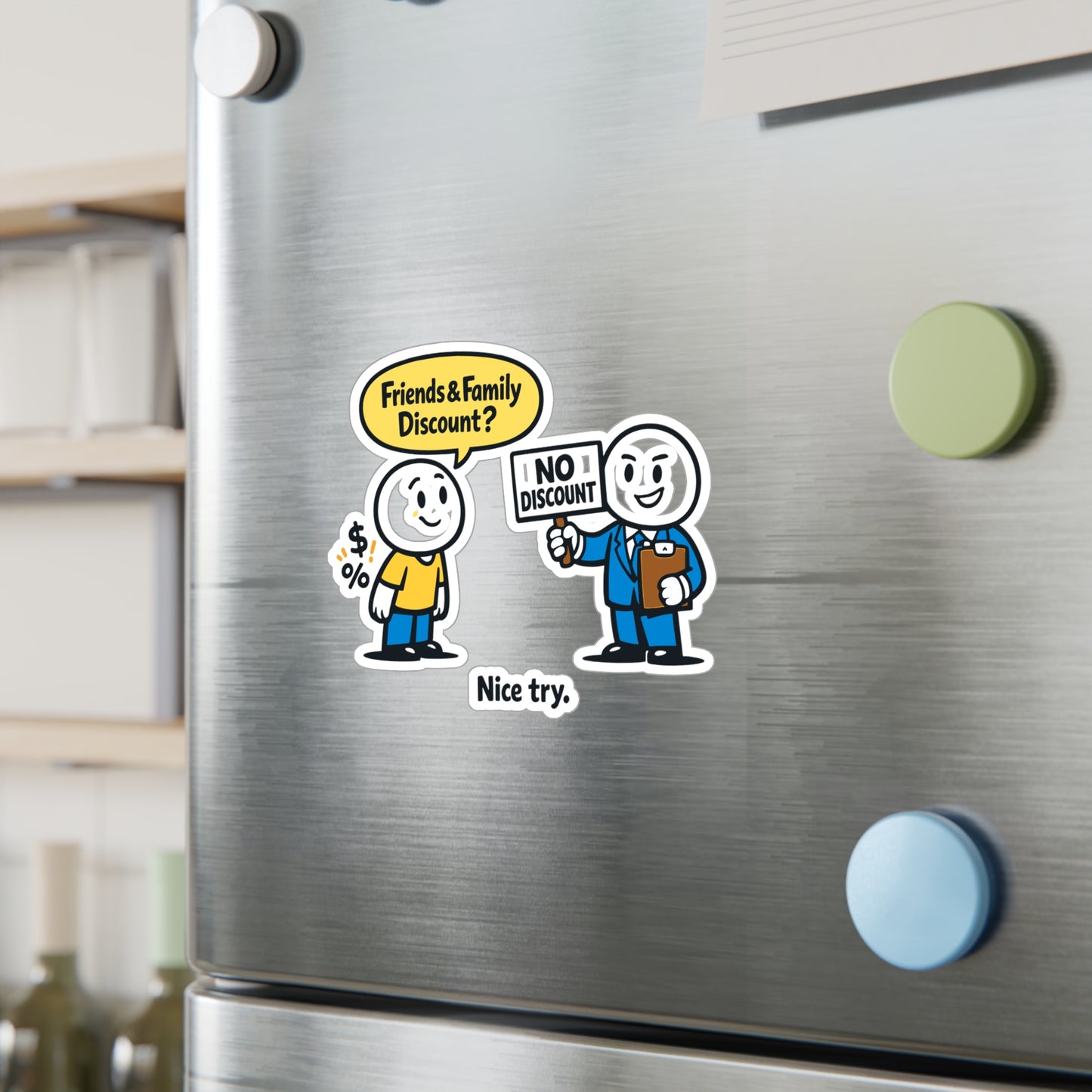 Insurance Agent Sticker Friends & Family Discount? Funny Policy Premium Liability Joke Vinyl Waterproof decals for Laptop Water Bottle