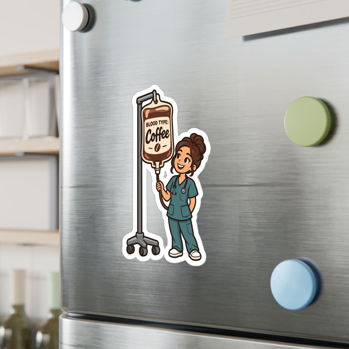 Nurse Sticker – Blood Type: Coffee Vinyl Decals for Laptop and Water Bottle, Nursing Student Graduation Gift