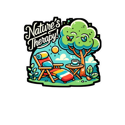 Nature's Therapy - Peaceful Sticker for Laptop Sticker. Water Bottle Sticker, Vinyl Nature Decal - Peaceful Gift