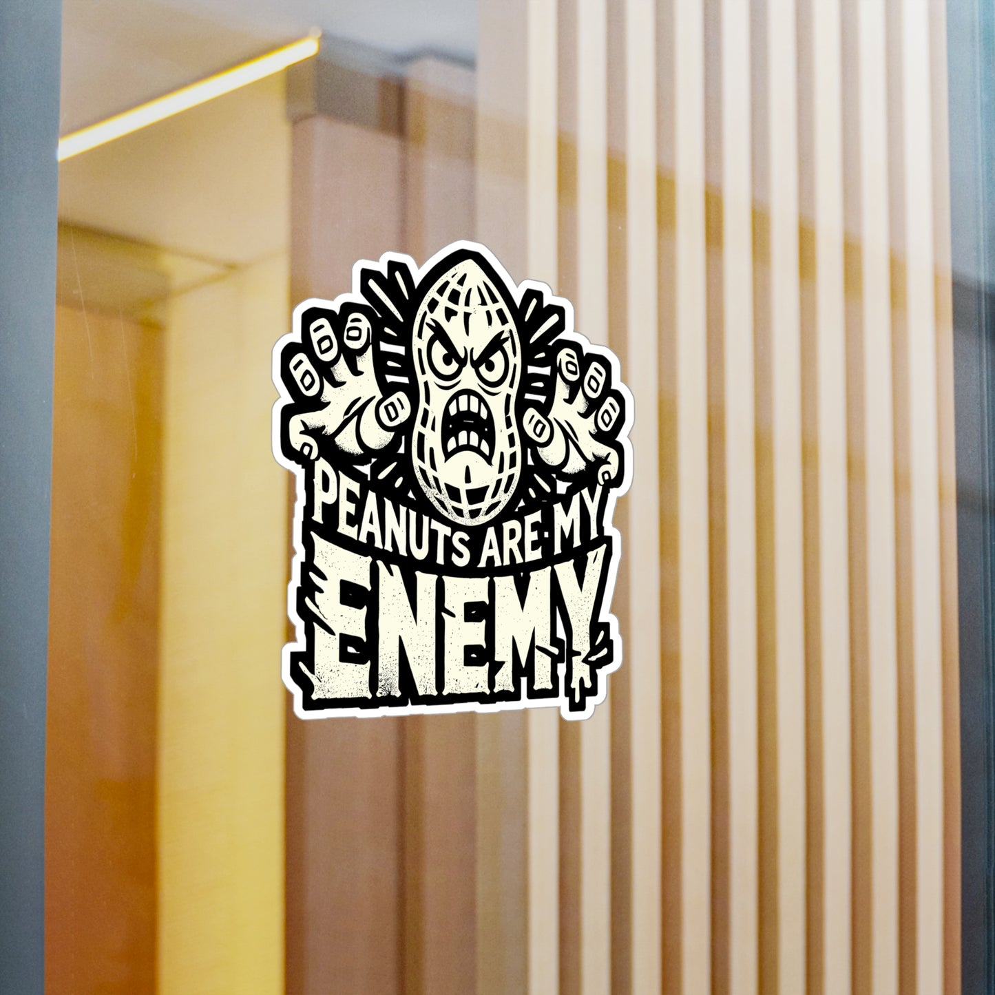 Peanuts Are My Enemy - Peanut allergy Sticker for Laptop Sticker. Water Bottle Sticker, Vinyl Nut allergy Decal - Peanut allergy Gift