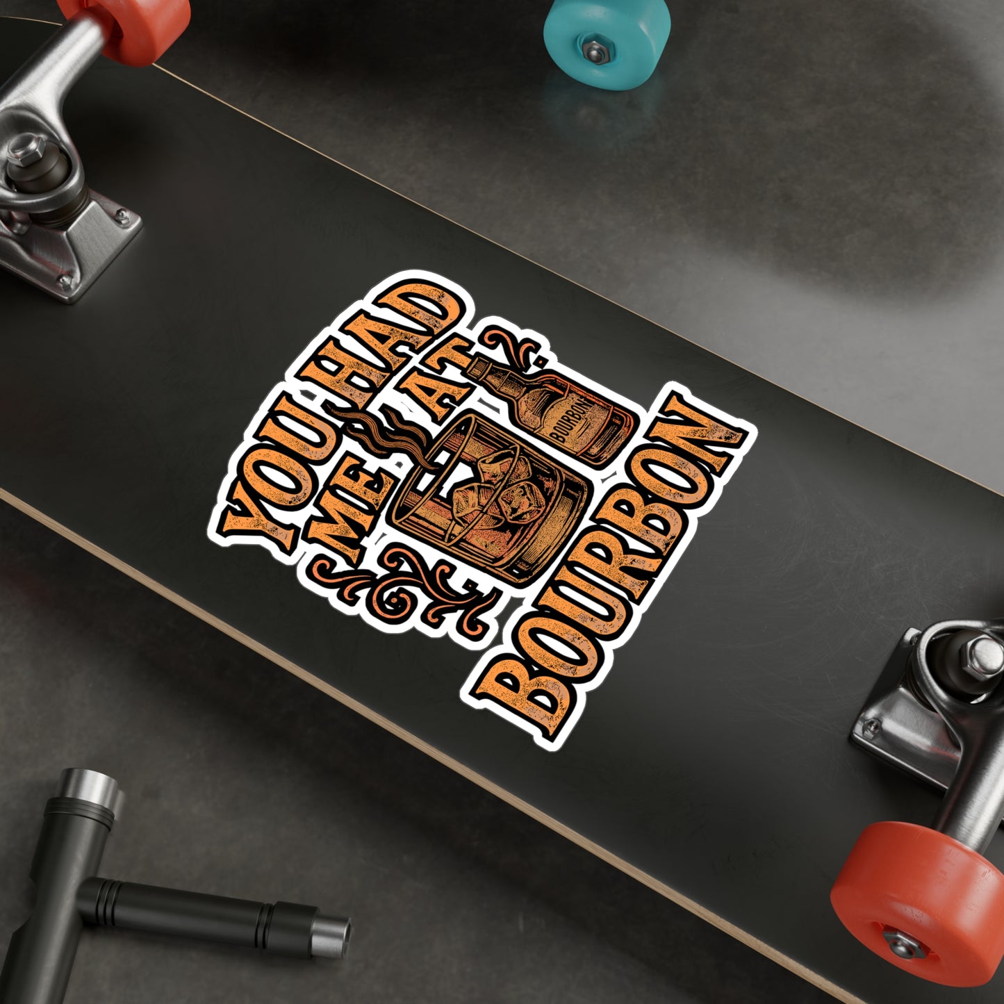 You Had Me At Bourbon – Vinyl Sticker for Laptop or Water Bottle | Whiskey Lover Gift, Bourbon Decor