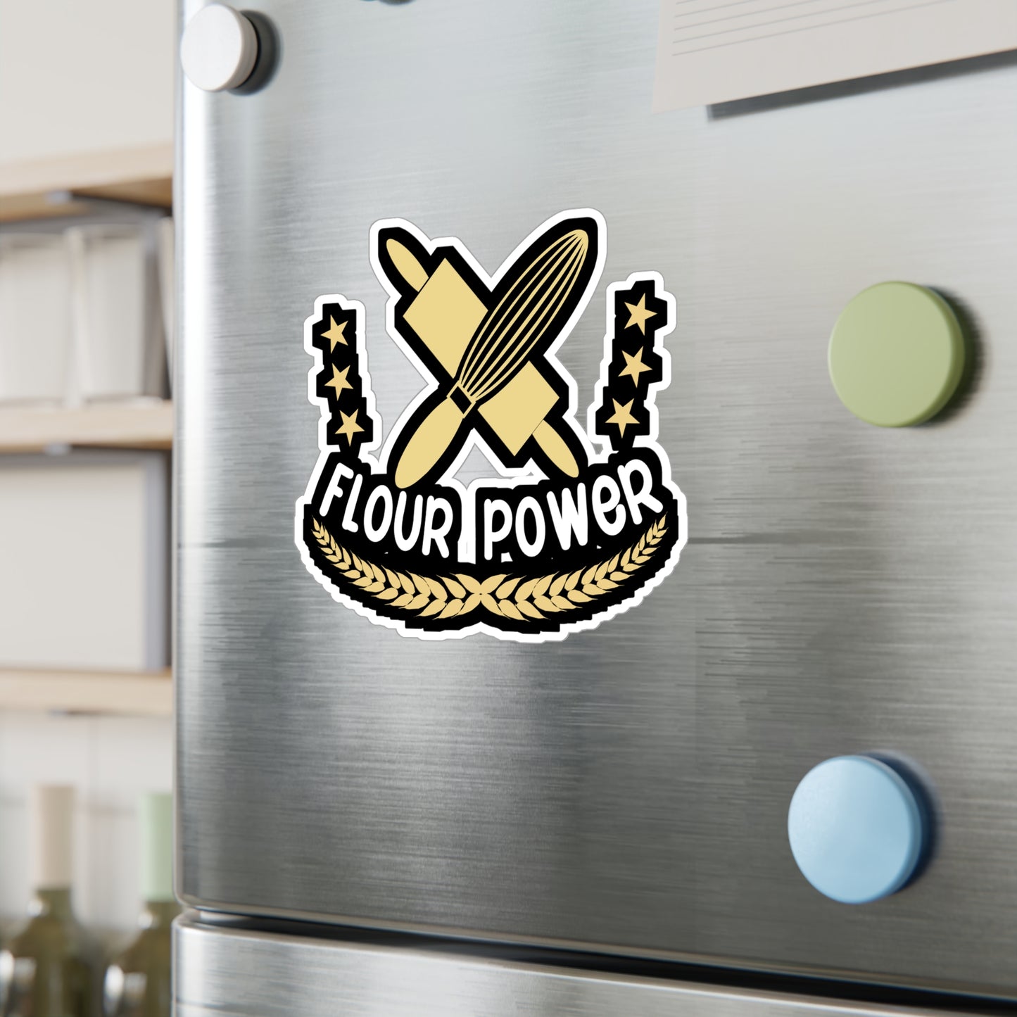 Flour power - Baker Sticker for Wall, Laptop, Window, Truck, Car Baker Gift Vinyl Bread lover Decal Sticker