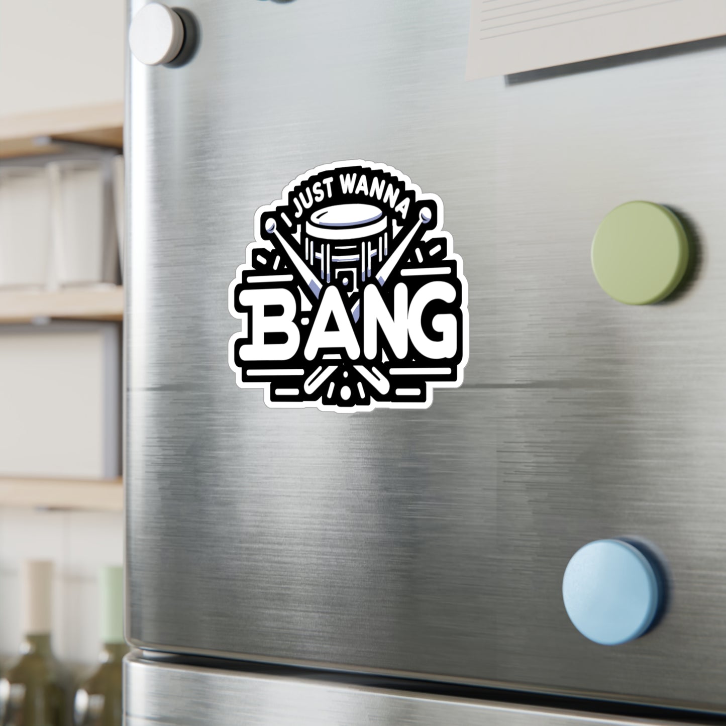 I just wanna bang - Audio-engineer Sticker for Laptop Sticker. Water Bottle Sticker, Vinyl Monitor Decal - Audio-engineer Gift