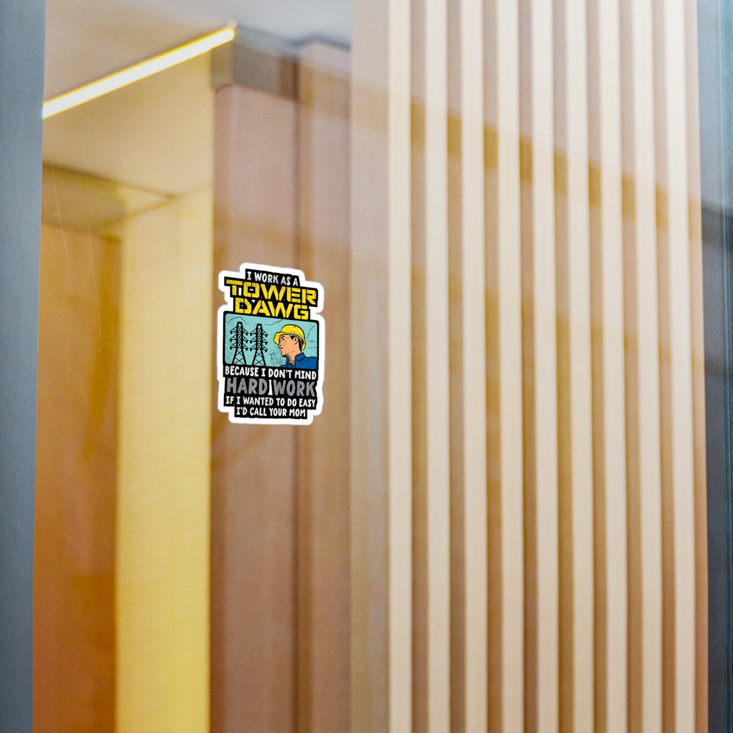 I Work As A Tower Dawg - Tower-climber Sticker for Laptop Sticker. Water Bottle Sticker, Vinyl Climbing Decal - Tower-climber Gift