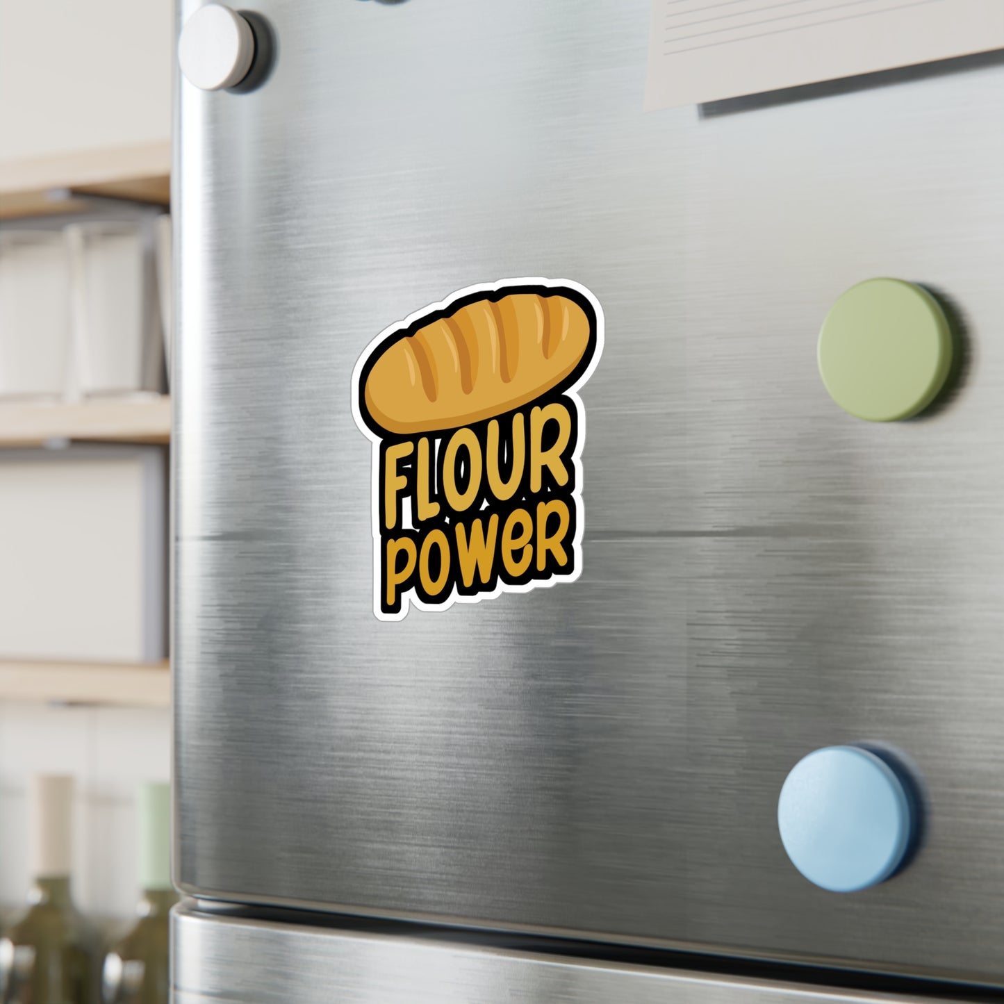 Flour power - Baker Sticker for Laptop, Wall, Window, Truck, Car Baker Gift Vinyl Bread lover Decal Sticker