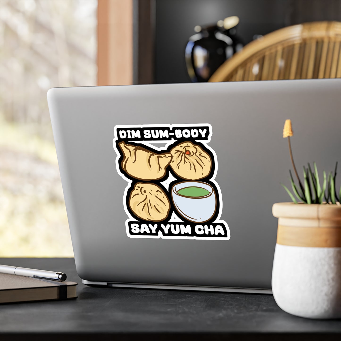 Dim Sum-body Say Yum Cha - Dim-sum Sticker for Laptop Sticker. Water Bottle Sticker, Vinyl Dimsum Decal - Dim-sum Gift