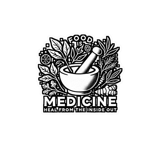 Food Is Medicine – Nutritionist Vinyl Sticker for Laptop or Water Bottle | Dietitian Gift, Healthy Lifestyle Decal