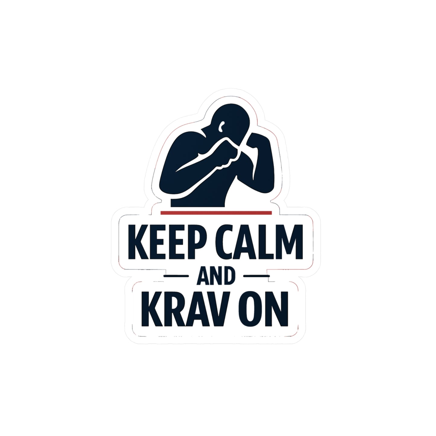 Krav Maga Sticker Keep Calm and Krav On - Martial Arts Self Defense Fitness Vinyl Waterproof decals for Laptop Water Bottle