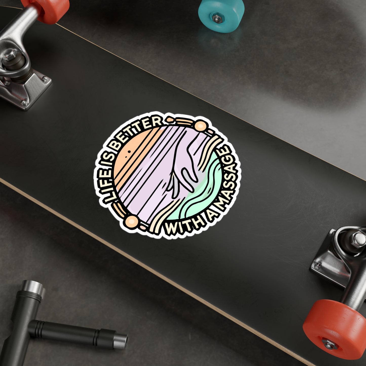 Life Is Better With A Massage – Vinyl Massage Therapy Sticker for Laptop or Water Bottle | Relaxation Gift for Massage Therapists