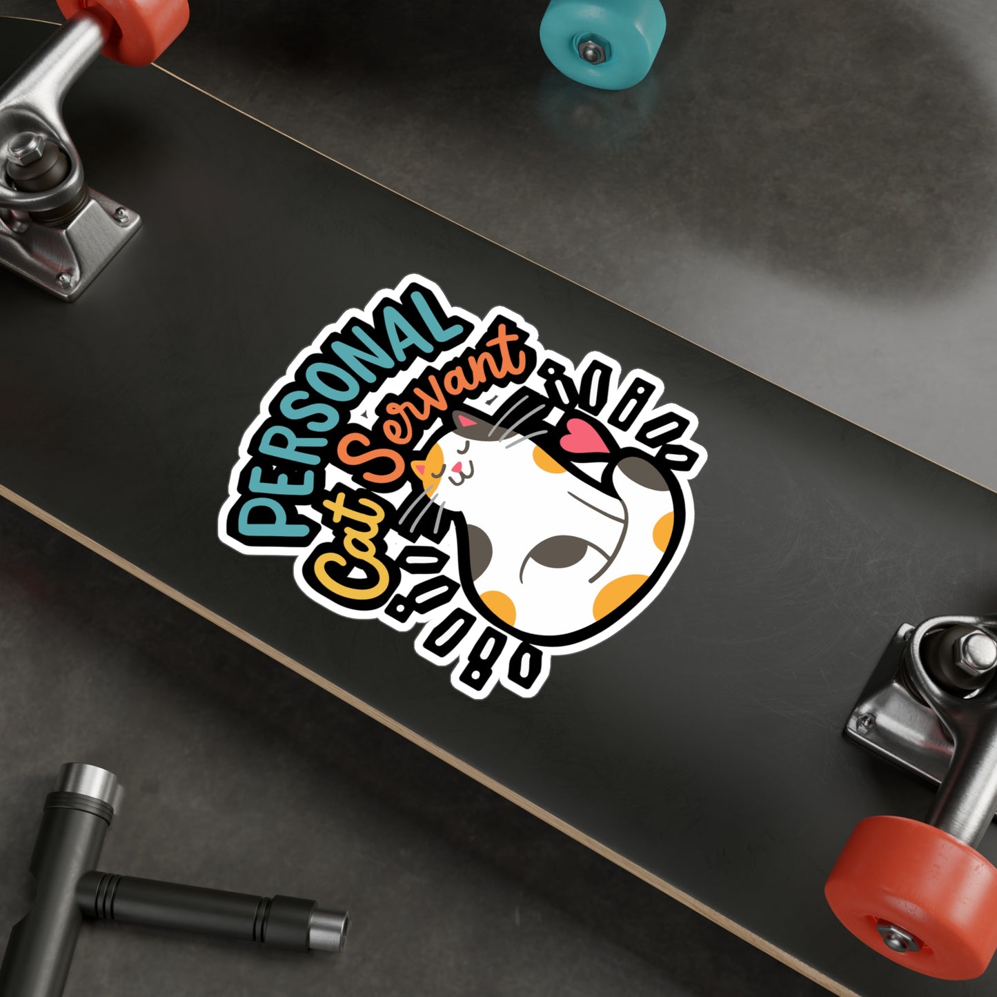 Personal Cat Servant - Cat Sticker for Car Window Laptop Sticker. Water Bottle Sticker, Vinyl Kitty Decal, Pet Sticker - Cat Gift