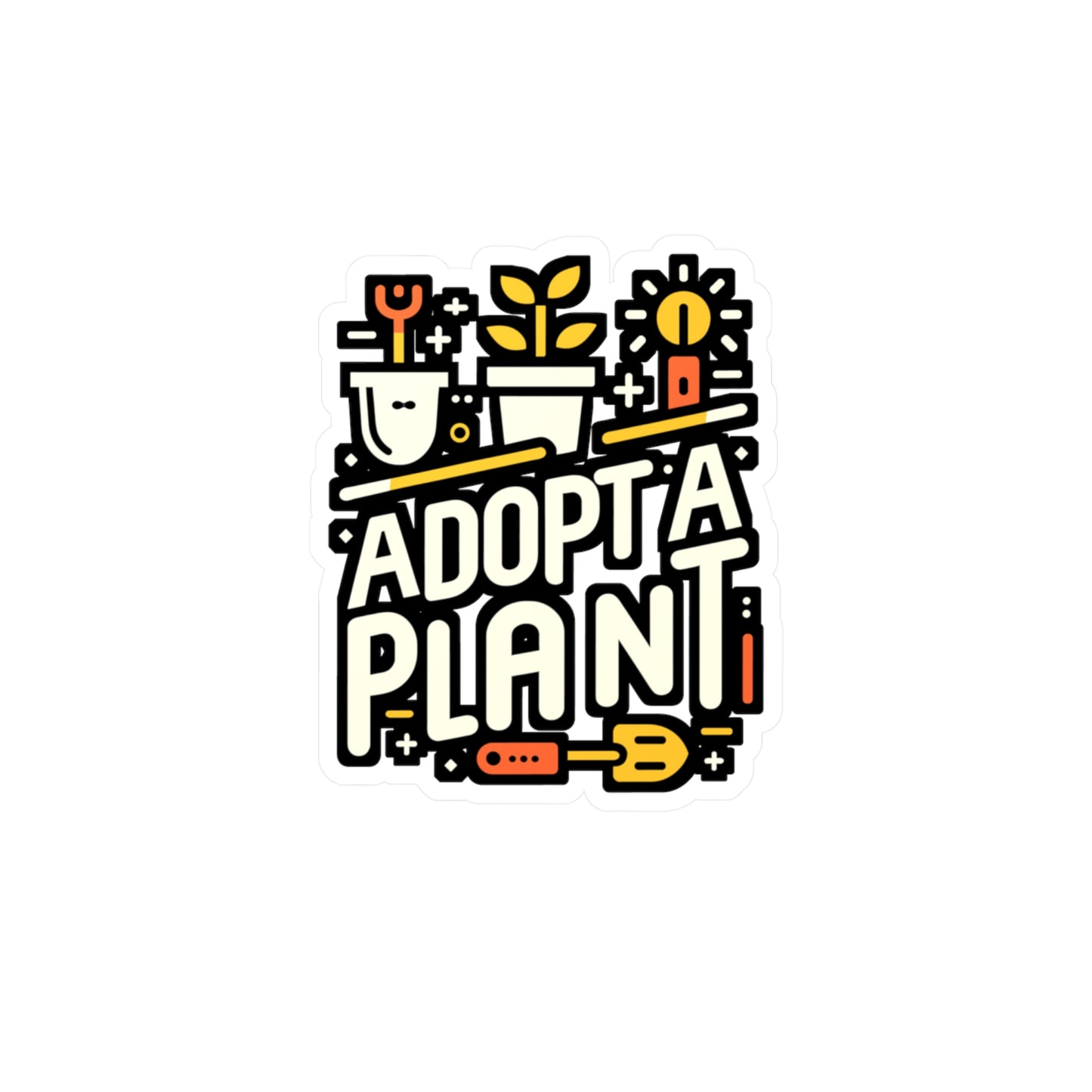 Adopt a Plant - Gardening Sticker for Laptop Sticker. Water Bottle Sticker, Vinyl Landscaper Decal - Gardening Gift