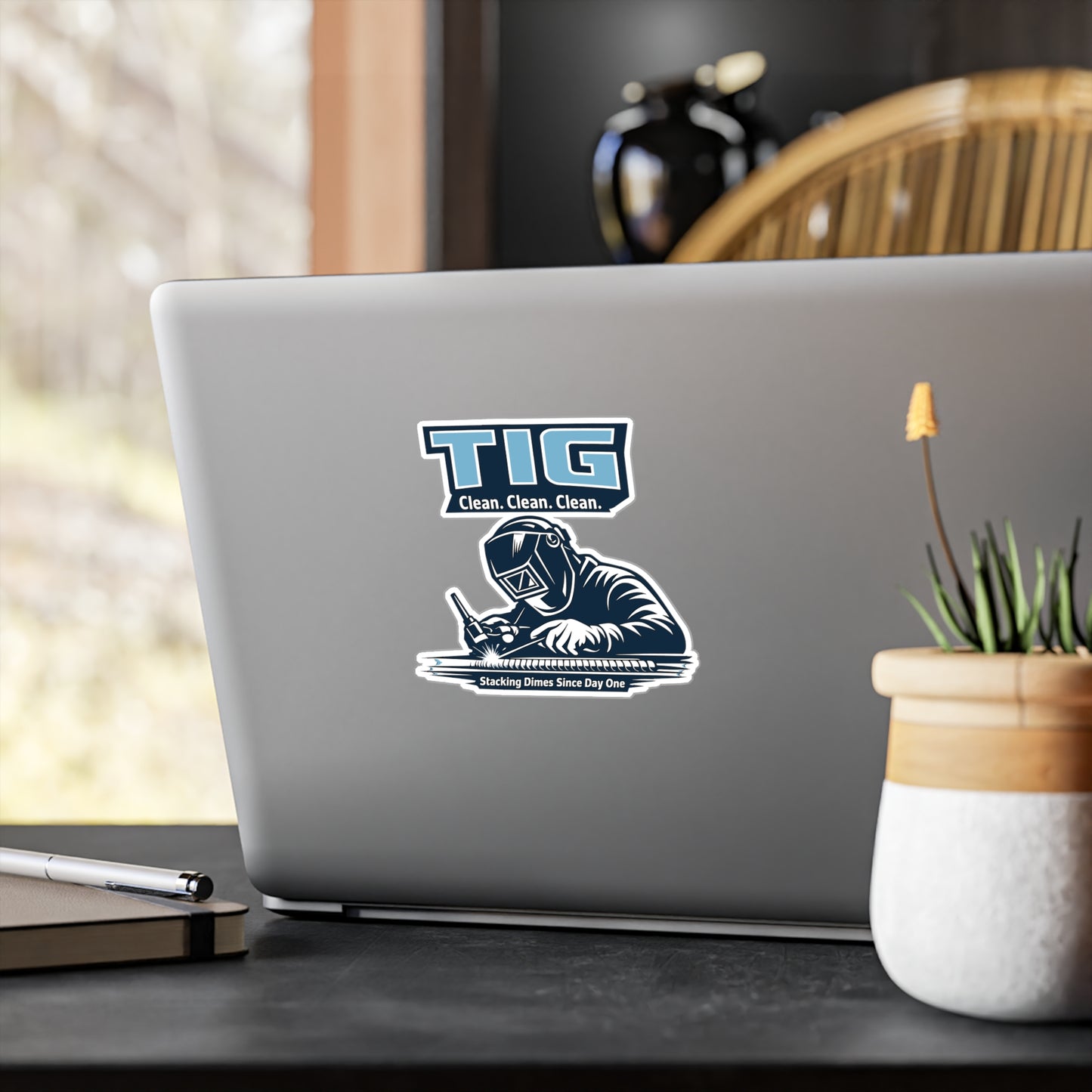 Welder Sticker – TIG Clean Design, Welding Fabricator Decals, Waterproof Vinyl for Laptop or Water Bottle